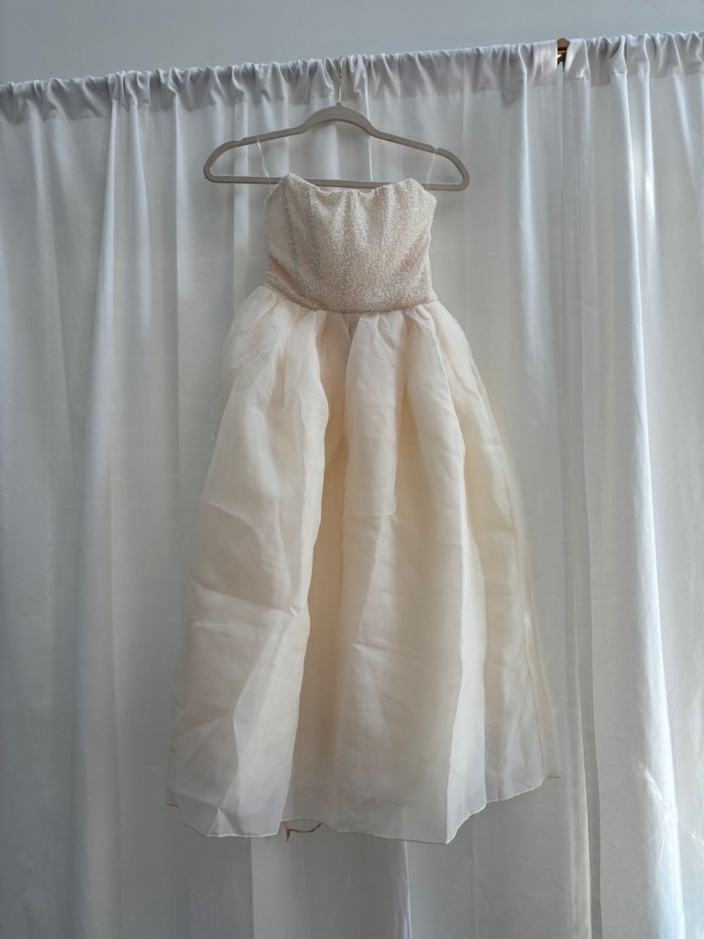 Ivory Strapless beaded Dress